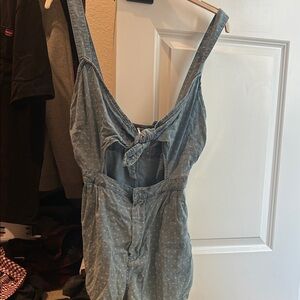 Free People Blue and White dot Jumpsuit